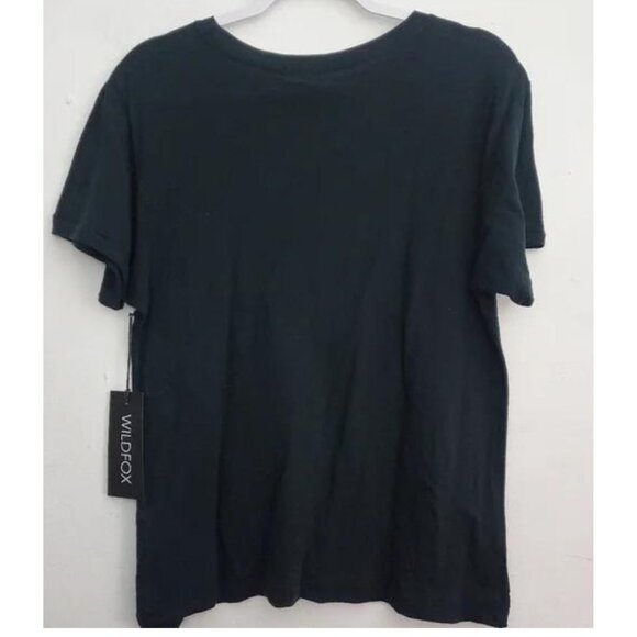 Wildfox NWT Women's Jet Black Easy Does It Graphic Tee Shirt, Size Medium - Picture 4 of 7
